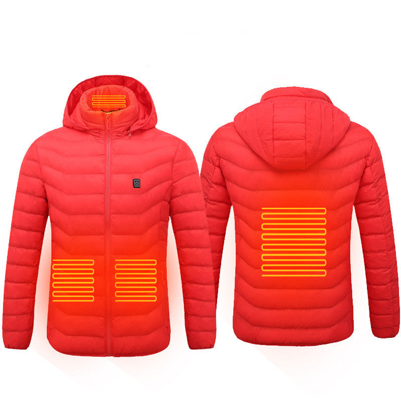 Men Heated Puffer Jacket Electric Heating Coat Insulated Hood Windbreaker 9Heat Zones - My Store