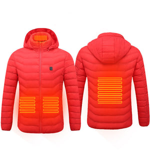 Men Heated Puffer Jacket Electric Heating Coat Insulated Hood Windbreaker 9Heat Zones - My Store