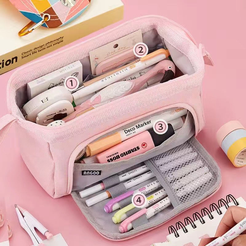 Fashion Double Canvas Multifunctional Pencil Case - My Store