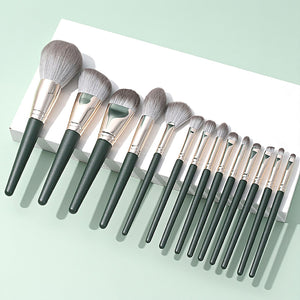 Green Cloud 14 Makeup Brushes Suit - My Store