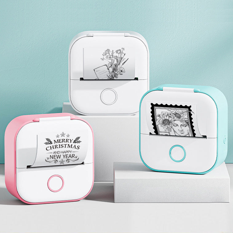 Portable Mini Thermal Label Printer Home Photo Printer Student Wrong Question Printer Bluetooth-compatible Mini Label Printer Price Tag - My Store