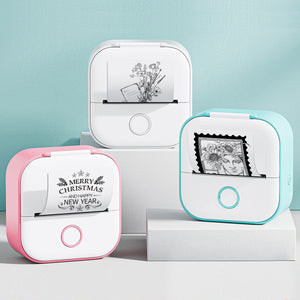 Portable Mini Thermal Label Printer Home Photo Printer Student Wrong Question Printer Bluetooth-compatible Mini Label Printer Price Tag - My Store