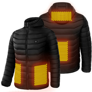 Men Heated Puffer Jacket Electric Heating Coat Insulated Hood Windbreaker 9Heat Zones - My Store