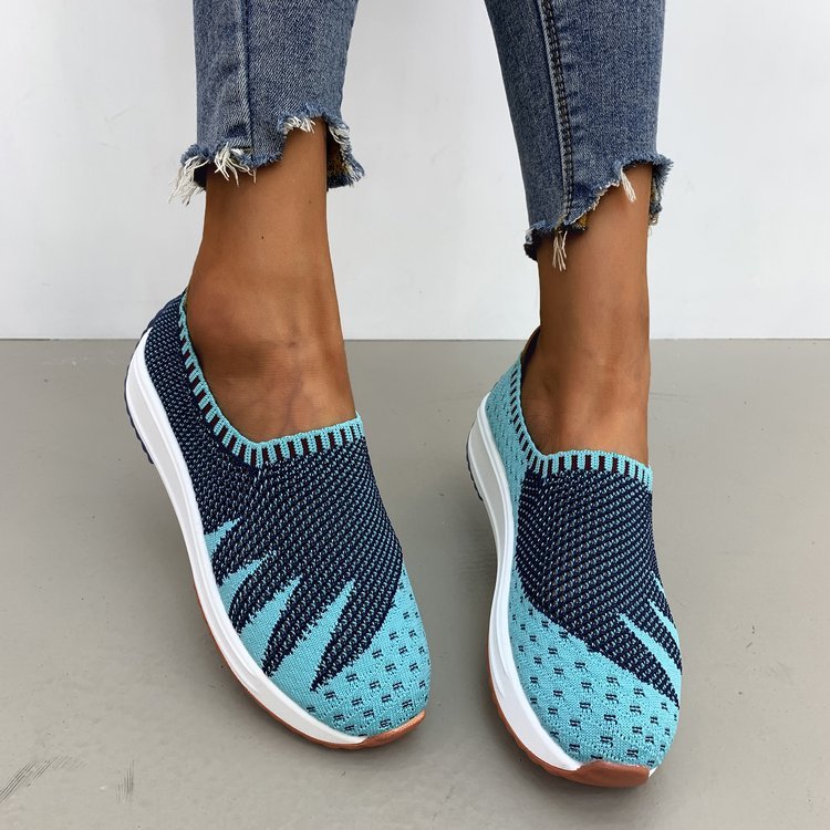 Flyknit Breathable Shoes Wedge Sneakers - My Store