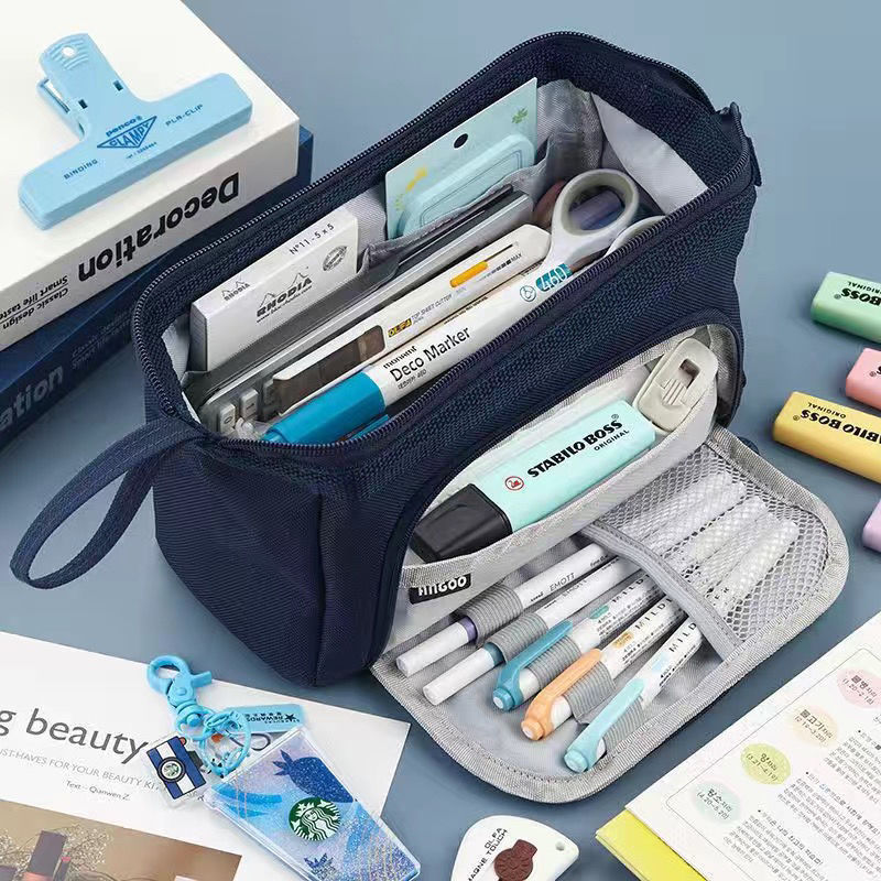 Fashion Double Canvas Multifunctional Pencil Case - My Store