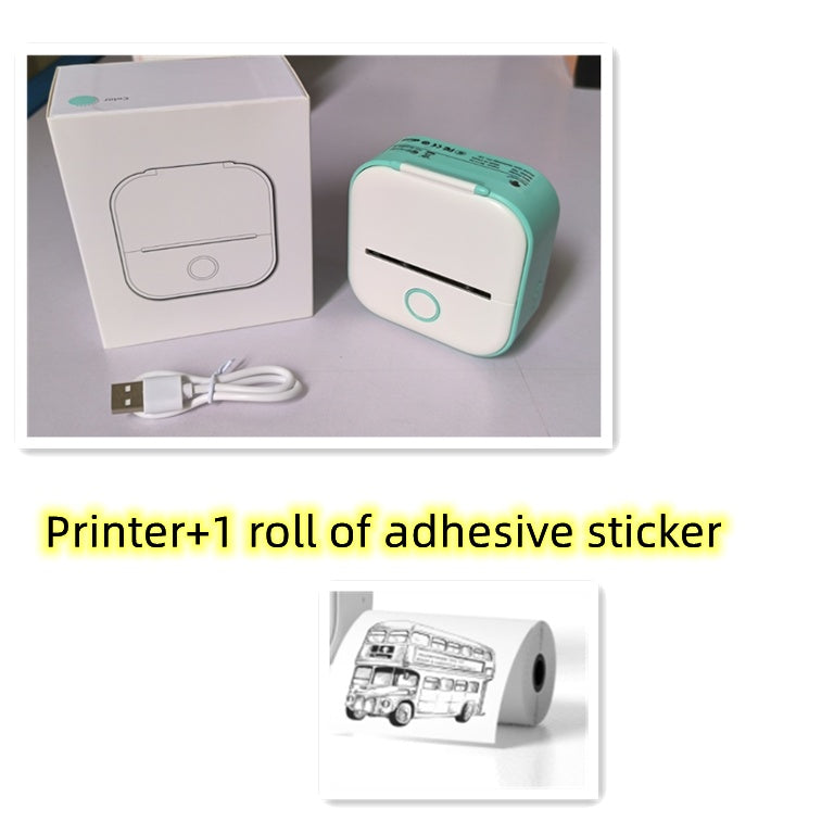 Portable Mini Thermal Label Printer Home Photo Printer Student Wrong Question Printer Bluetooth-compatible Mini Label Printer Price Tag - My Store