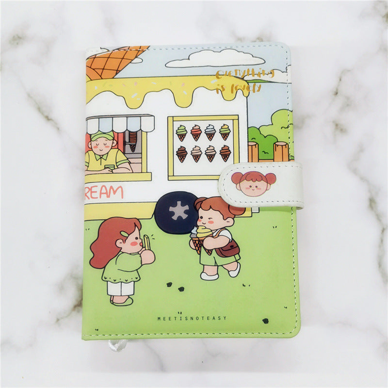 Cute Hand Ledger A5PU Color Page Notepad - My Store