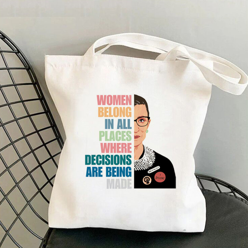 Judge Feminist Ginsburg Student Canvas Bag - My Store