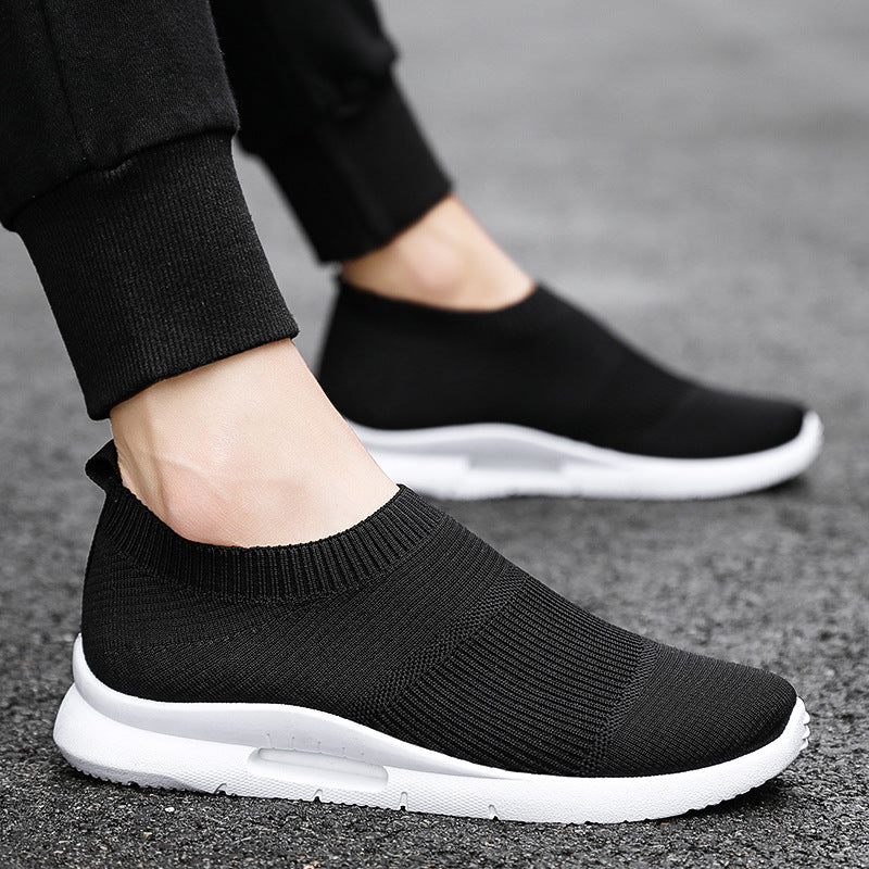 Flying Knit Sneakers Men's Mesh White Shoes Black Casual Sneakers - My Store