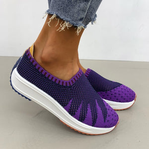 Flyknit Breathable Shoes Wedge Sneakers - My Store