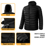 Men Heated Puffer Jacket Electric Heating Coat Insulated Hood Windbreaker 9Heat Zones - My Store