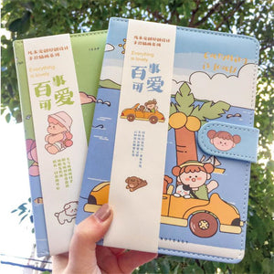 Cute Hand Ledger A5PU Color Page Notepad - My Store