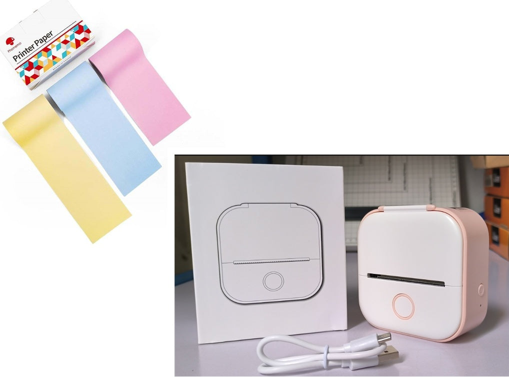 Portable Mini Thermal Label Printer Home Photo Printer Student Wrong Question Printer Bluetooth-compatible Mini Label Printer Price Tag - My Store