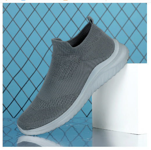 Flying Knit Sneakers Men's Mesh White Shoes Black Casual Sneakers - My Store