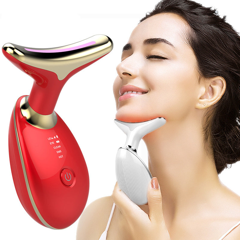 EMS Thermal Neck Lifting And Tighten Massager Electric Microcurrent Wrinkle Remover - My Store